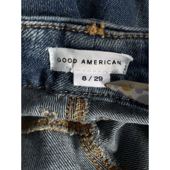 Good American GLSBP802T Women’s Stretch Denim High-Rise Distressed Jeans Sz 8/29 - Picture 5 of 12